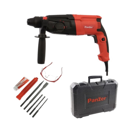 Ciocan rotopercutor Panzer, 800 W, cu cablu, 1150 rpm, SDS-plus, cu valiza, 3 burghie, 1 dalta si 1 spit