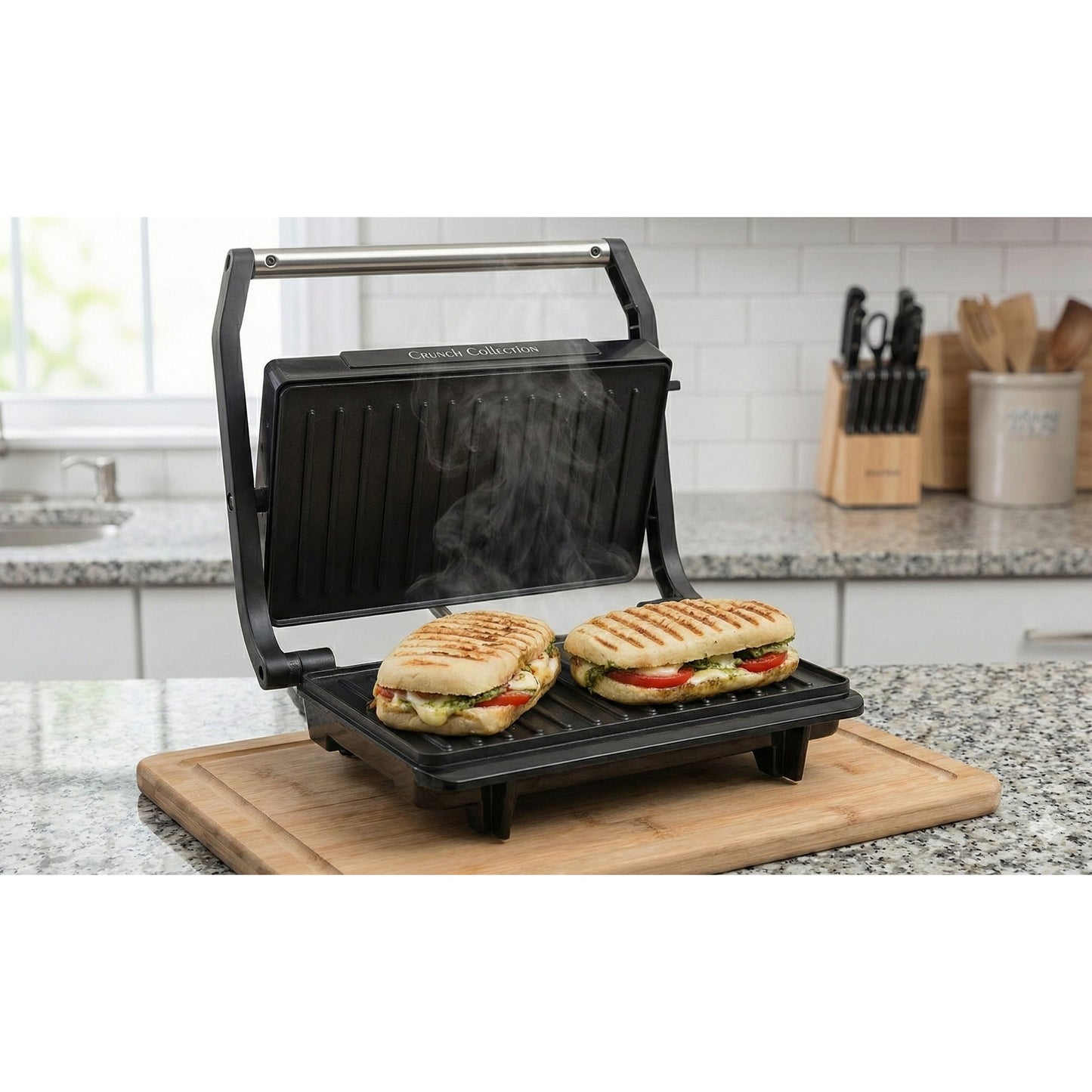 Mini Gratar electric Albatros 750w, mic, portabil, pentru sandwich maker, paine prajita, indicator LED, carcasa termoizolanta