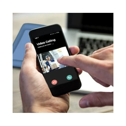 Sonerie video smart, inteligenta PNI, aplicatie telefon TUYA, viziune nocturna, sonerie de interior, usor de instalat, Wi-Fi, IP54, -26 grade pana la +80, exterior, alb