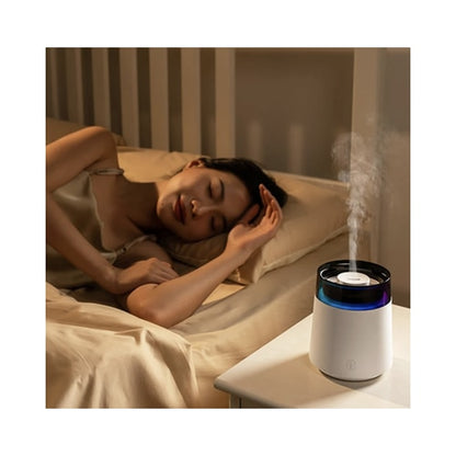 Difuzor aromaterapie ultrasonic H10, alb, 0.15 litri, lumina ambientala, 220V, 400 g, indicator LED, recomandata: dormitor, living, birou, oprire automat