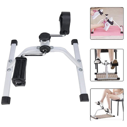 Mini bicicleta statica exercitii recuperare medicala, NETERRA, antrenament, pliabila, gri, exercitii picioare si brate, imbunatateste circulatia si mobilitatea, dimensiuni si dificultate ajustabila