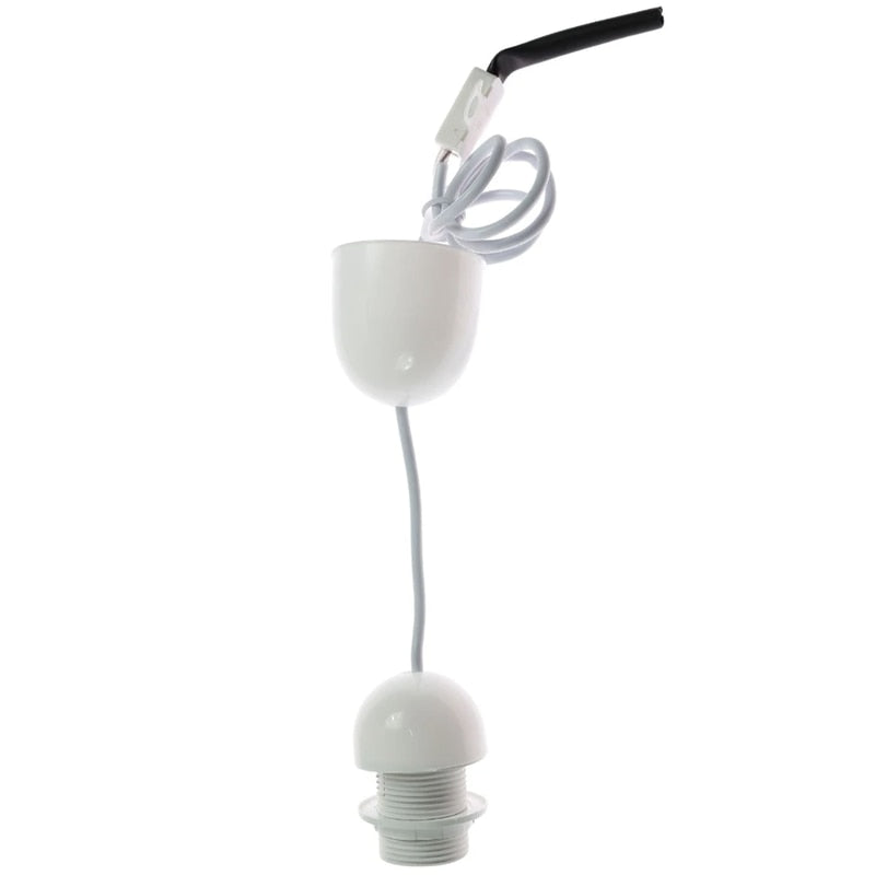 Suspensie Hoff, 1 x E27, alb, clasic, cupru + PVC, 60 W max, 110 - 240 V, inaltime intre 15 si 90 cm, 110 g, sursa neinclusa