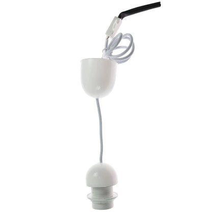 Suspensie Hoff, 1 x E27, alb, clasic, cupru + PVC, 60 W max, 110 - 240 V, inaltime intre 15 si 90 cm, 110 g, sursa neinclusa