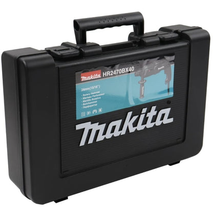 Ciocan rotopercutor Makita HR, 780 W, cu cablu, 1100 rpm, gaurire in beton, caramida, piatra naturala, SDS-plus, cu valiza, 5 burghie, maner lateral