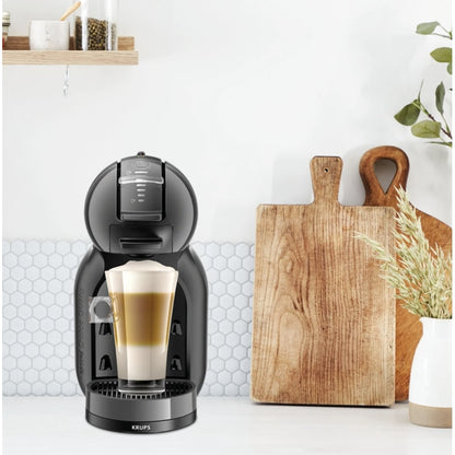 Espressor cafea Krups, cu capsule, 15 bar, 1500 W, cappuccino, espresso, latte macchiato, ciocolata calda, ceai, capacitate 0.8 l, functie Eco, negru, selectare marime, bauturi calde sau reci