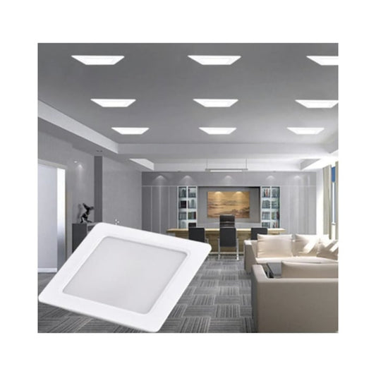 Spot LED incastrat Hoff, 24 W, 2760 lm, patrat, lumina neutra, 4000K, alb, latura de 22.5 cm, 20.000 ore dura viata medie, 220V