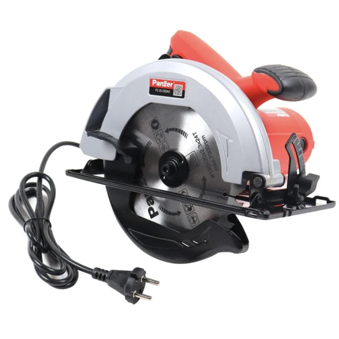 Fierastrau circular, Panzer FC-15-190AX, 1500 W, 4500 rpm, adancime mare de taiere, alimentat retea priza, 190 mm