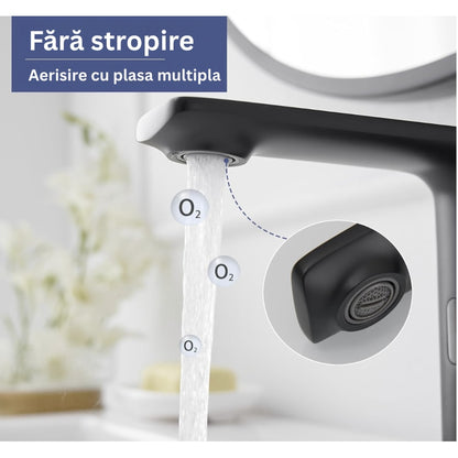 Bateria sanitara pentru lavoar, cu senzor NETERRA®, moderna si practica pentru baie, utilizare fara atingere, economisirea apei, din alama si materiale rezistente la uzura, birouri, spatii comerciale