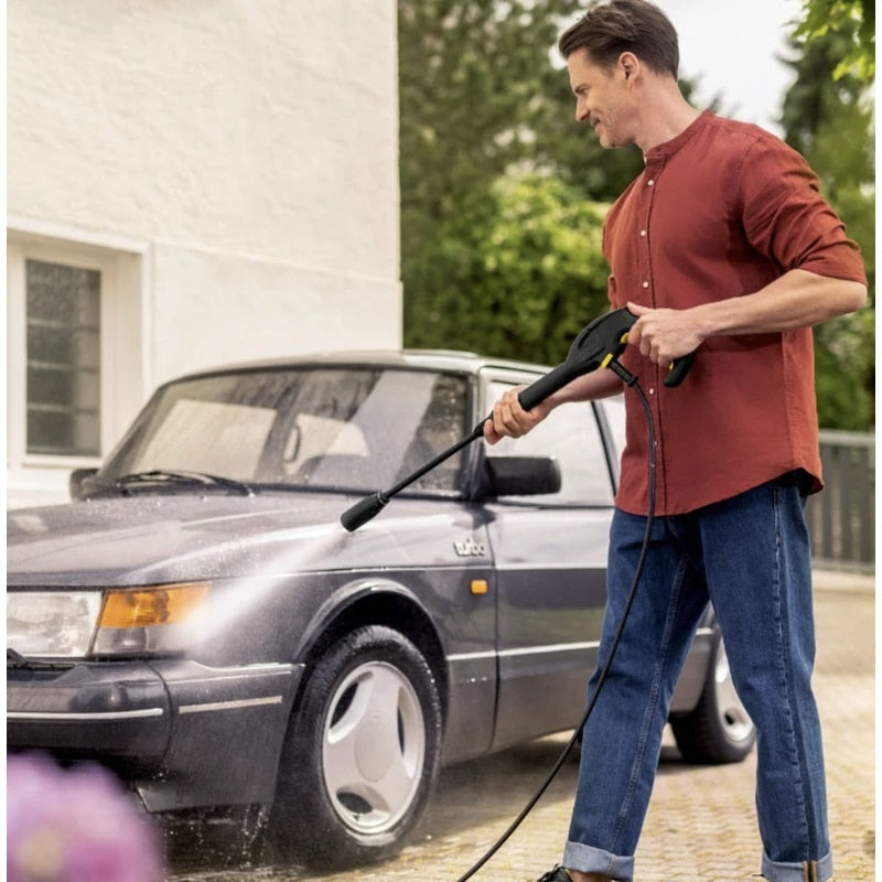 Aparat de spalat cu presiune, Karcher, 1800 W, 30 mc/h, 130 Bar max, 420 l/h max, 40 grade max, maner telescopic, furtun aspirare detergent, IPX5, 6.3 kg, 230V, mobil pe roti, accesorii incluse