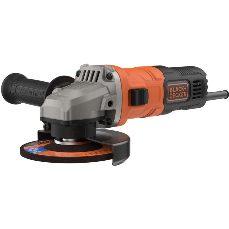 Polizor unghiular Black Decker, 710 W, 12000 rpm, pentru lucrari uzuale de bricolaj, usor de controlat, viteza mare, diametru disc 115 mm, 230V, 89dB, 1.7 kg, filet M14, Sistem de blocare, aparatoare