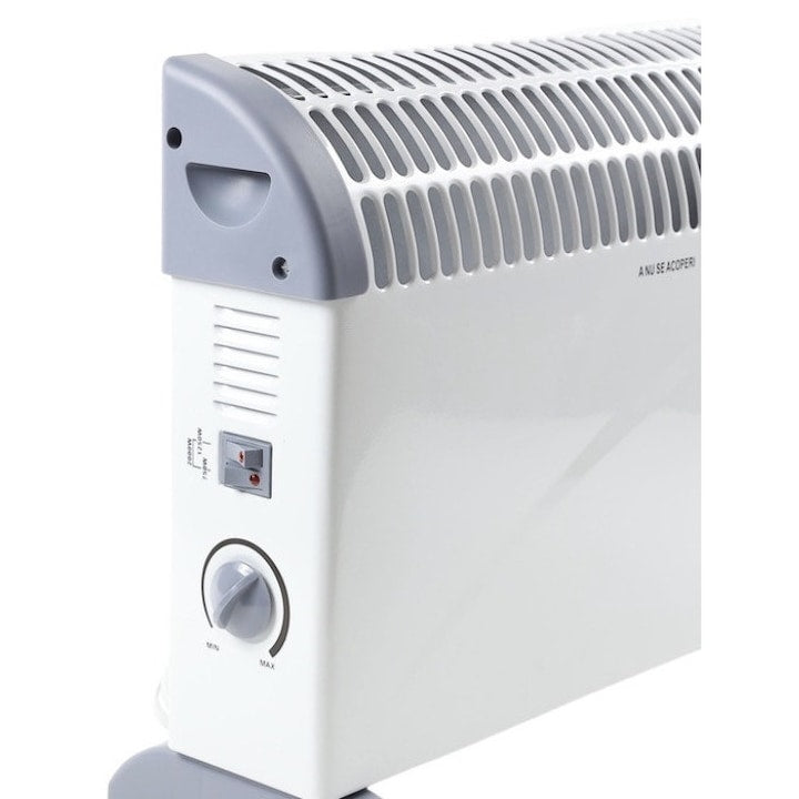 Convector electric, 2000 W, 3 trepte, termostat integrat, oprire automata, protectie supraincalzire, 535 x 385 x 196 mm