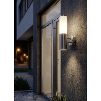 Aplica exterior Smarter, inox, IP 44, dimensiuni 7.6x14.3x33cm, max 28W