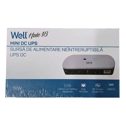 UPS Well mini, putere 18W, 5V-24V, USB, 19x12x6cm