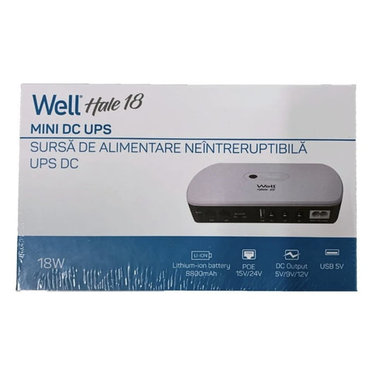 UPS Well mini, putere 18W, 5V-24V, USB, 19x12x6cm