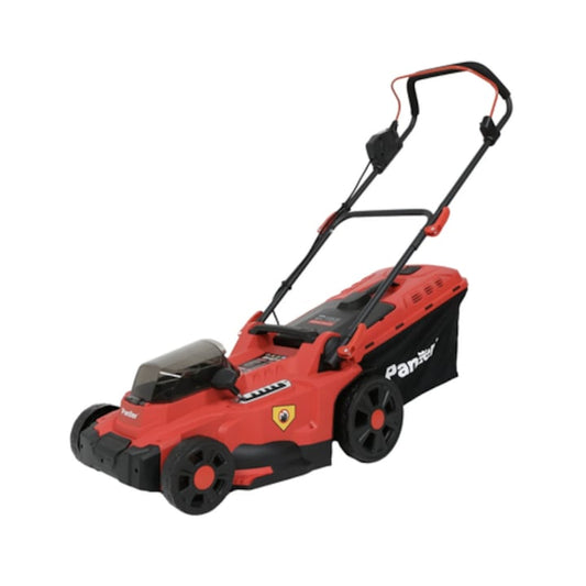 Masina de tuns iarba, Panzer, fara acumulator, motor fara perii, latime taiere 37 cm, 18 V + 18 V,  turatie 3300 rpm, 6 pozitii inaltime, sac colector 35 litri, inaltime reglabila 2.5 - 7.5 cm