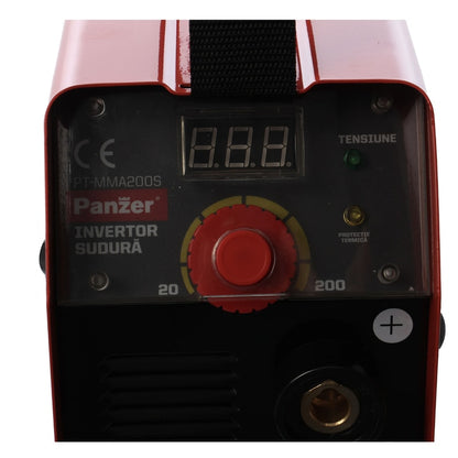 Invertor sudura MMA, Panzer, 4 mm diametru, protectie IP21S, putere absorbita 2.95 kW, alimentare 230 V, tensiune mers in gol 25 V, curent sudare 20 - 200 A, compact, pentru constructii metalice