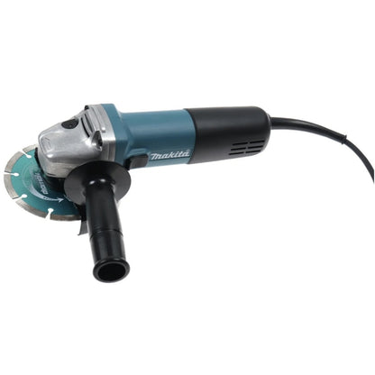 Polizor unghiular Makita, 840 W, 11000 rpm, profesional, diametru disc 12.5 cm, cu disc diamantat, Sistem de blocare, aparatoare, Filet arbore M14, 220 V, 2.1 kg