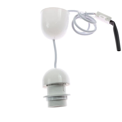 Suspensie Hoff, 1 x E27, alb, clasic, cupru + PVC, 60 W max, 110 - 240 V, inaltime intre 15 si 90 cm, 110 g, sursa neinclusa