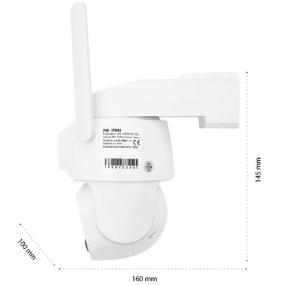 Camera de supraveghere smart, inteligenta PNI, 2MP si 2MP, Full HD, SIM 4G, IP66, panou solar 5.5 W, acumulator 8000 mAh, microfon, difuzor, Pan Tilt, alb, exterior
