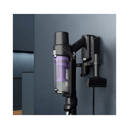 Aspirator vertical Rowenta X-Pert, ciclonic, aspirare uscata, pentru uz casnic si auto, perie cu iluminare LED, acumulator Li-ion 18 V, 0.44 litri, 140 W, negru si violet