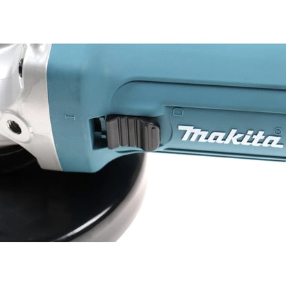 Polizor unghiular Makita, 720 W, turatie 11000 rpm, diametru disc 125 mm, profesional, include aparatoare, cheie splinturi, flansa de prindere, maner auxiliar, piulita pentru flansa, 1.8kg, 220V, M14