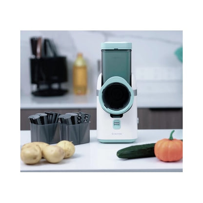 Razatoare electrica, Paxton, 80 W, 1 treapta de viteza, lama otel inoxidabil, 5 conuri, alb si turcoaz, citrice, fructe