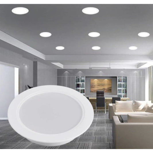 Spot LED incastrat Hoff, 12 W, 1380 lm, lumina neutra, 4000K alb, diametru 14.5 cm, rotund, 20.000 ore dura viata medie, 220V