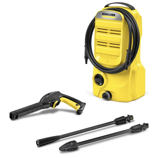 Aparat de spalat cu presiune, Karcher, 1400 W, debit 360 l/h, IPX5, capacitate curatare 20 mp/h, maner ergonomic, care se strange, 110 Bar, electric, 40 grade max, furtun 3 m, cablu 5 m, 3.4 kg, 220V