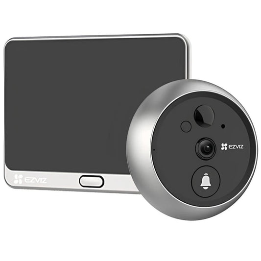 Vizor video cu sonerie smart, inteligent EZVIZ, monitor tactil 4.3 inch color, Wi-Fi, rezolutie 2K, acumulator 4600mAH, slot card SD