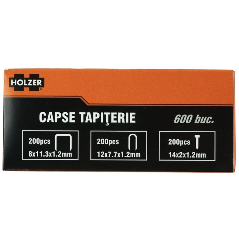Capsator manual, Holzer, material metal, 3 in 1, pentru proiecte de bricolaj, tapiterie, fixarea foliilor, capse incluse, 0.8 kg, compatibil cu capse, cuie si alte tipuri uzuale de elemente de fixare