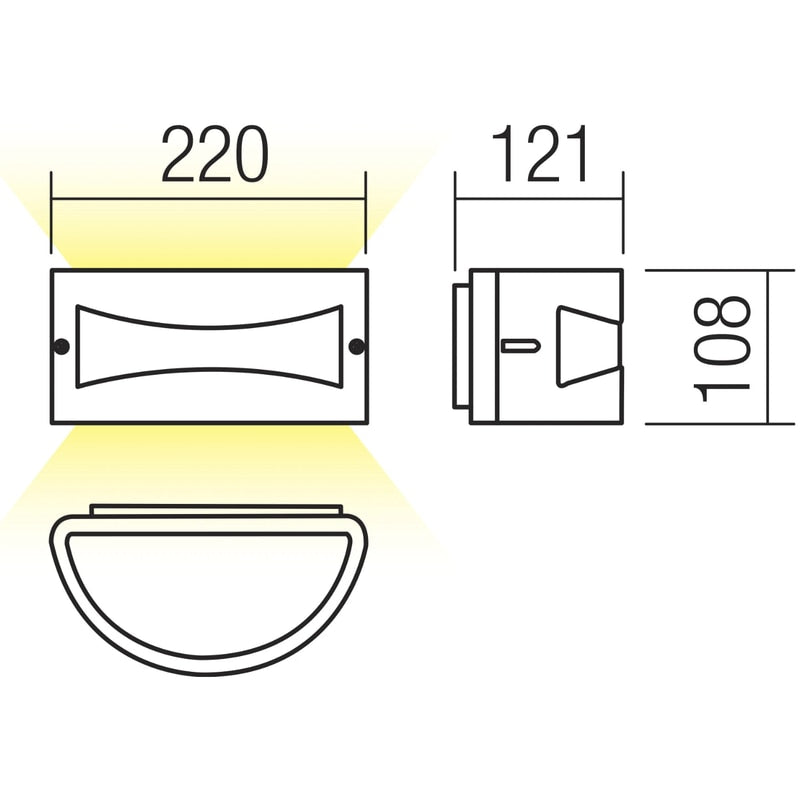 Aplica exterior cu LED, 10 W, 610 lm, lumina calda, gri inchis, modern, 220V, 25.000 ore viata medie, IP54