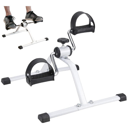 Mini bicicleta statica exercitii recuperare medicala, NETERRA, antrenament, pliabila, gri, exercitii picioare si brate, imbunatateste circulatia si mobilitatea, dimensiuni si dificultate ajustabila