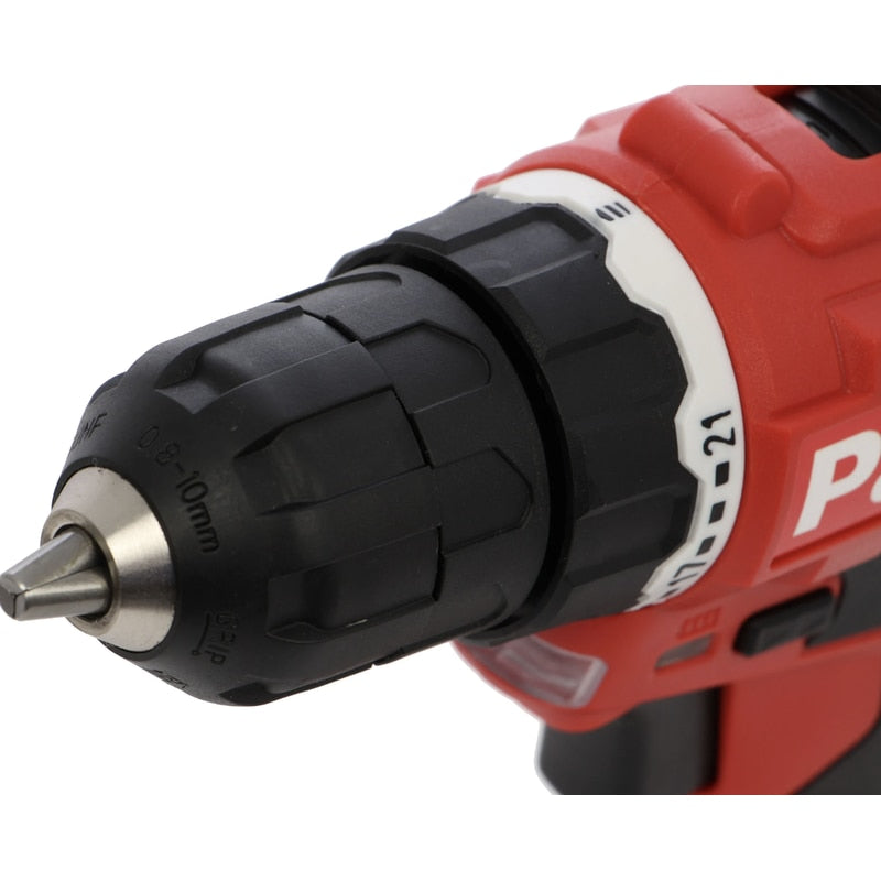 Masina de gaurit si insurubat, cu 1 acumulator inclus, 12 V, 1.5 Ah, Panzer, 1500 rpm, mandrina rapida, cu valiza, 2 trepte viteza