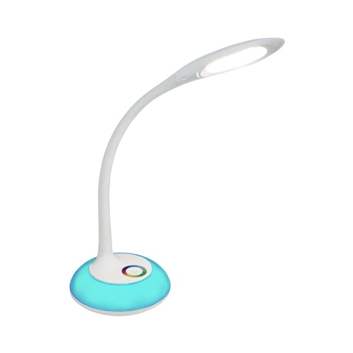 Veioza LED + LED RGB Hoff Areon 5.5 W + 2 W, 700 lm, control tactil, 3 trepte de lumina, lumina neutra + multicolora, alb, modern