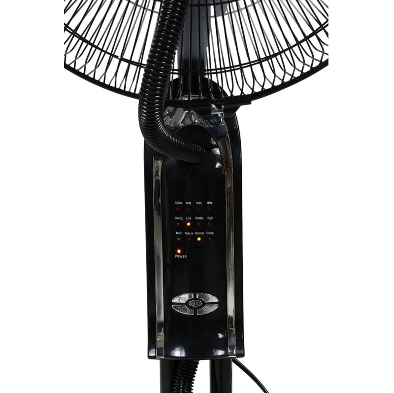 Ventilator cu umidificator Paxton, 75 W, 3 viteze, diametru 43 cm, rezervor apa 3.2 litri, oscilatie, timer, ultrasunete, negru, telecomanda, cu pulverizare apa, 125 cm inaltime, 1.65 m cablu, 7 kg