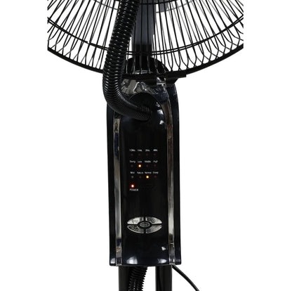 Ventilator cu umidificator Paxton, 75 W, 3 viteze, diametru 43 cm, rezervor apa 3.2 litri, oscilatie, timer, ultrasunete, negru, telecomanda, cu pulverizare apa, 125 cm inaltime, 1.65 m cablu, 7 kg