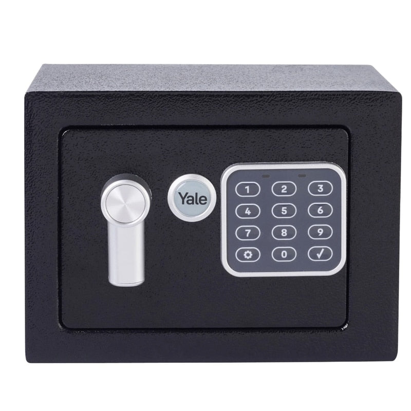 Seif Yale Value Safe, inchidere electronica cod, 2 chei urgenta, otel, negru, indicator LED, include Chit de ancorare, 4 x baterii AA, 23 x 17 x 17 cm, 2.3 kg, usor de ascuns, pentru bani, documente