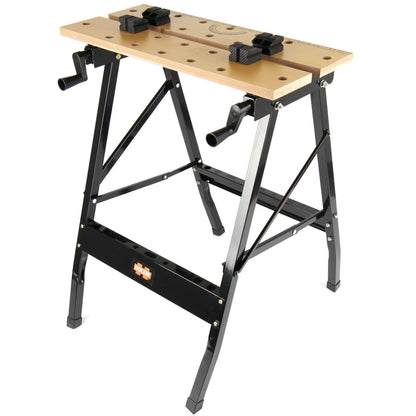 Banc de lucru Holzer, taiere, slefuire, polizare sau gaurire, suporta 150 kg, pentru operatiuni casnice, 60 x 62.5 x 75.5 cm, neasamblat, feroneria necesara inclusa, negru, metal