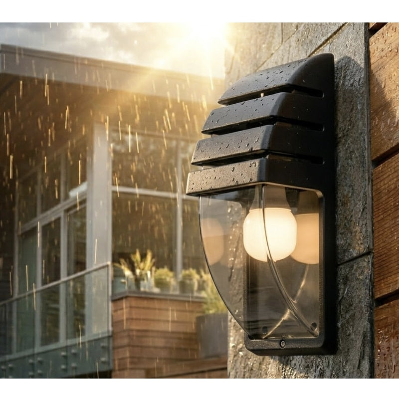 Aplica exterior, 1 x E27, negru, modern, IP44, max 42W, 220V, 25.000 ore viata medie