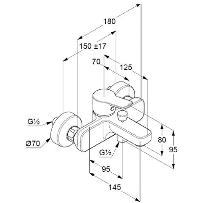 Pachet baterii baie + para dus + bara + furtun Kludi Pure & Easy 3 in1, furtun dus 1.6m, pentru baie, Finisaj cromat, comutator, Limitator de apa fierbinte, Protectie impotriva fluctuatiilor presiune