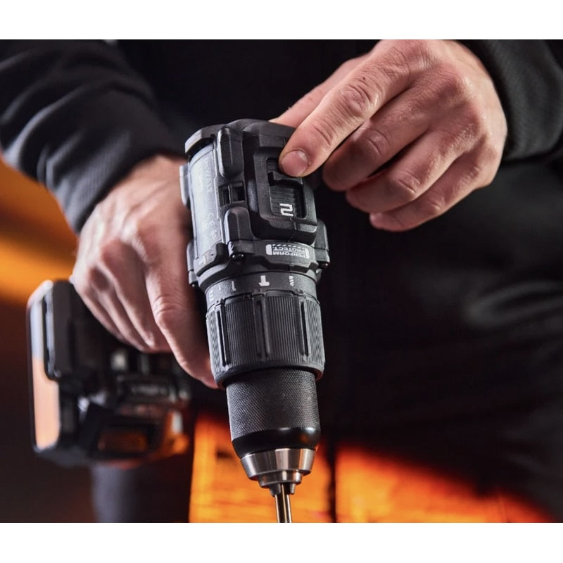 Masina de gaurit si insurubat, cu percutie, cu 2 acumulatori, 18 V, 4 Ah, DeWalt McLaren, profesionala, 2000 rpm, mandrina rapida, motor fara perii, mandrina 13 mm, 55 mm lemn si 13 mm in metal