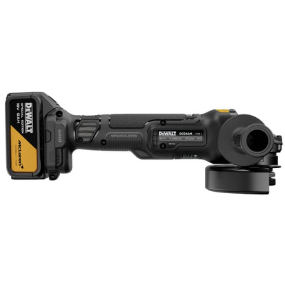 Polizor unghiular, cu 2 acumulatori, 18 V, 5 Ah, DeWalt McLaren, profesional, 9000 rpm, motor fara perii, Diametru maxim al discului 125 mm, 2.6 kg, autonomie extinsa, maner lateral cu 2 pozitii