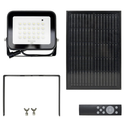 Proiector solar cu LED PNI, 100 W, 1050 lm, lumina rece, negru, IP65, exterior, 3 moduri, durabil si rezistent la intemperii, 300x205x65 mm, control 2, 4, 6, 8 ore, acumulator 10 Ah, aliaj aluminiu