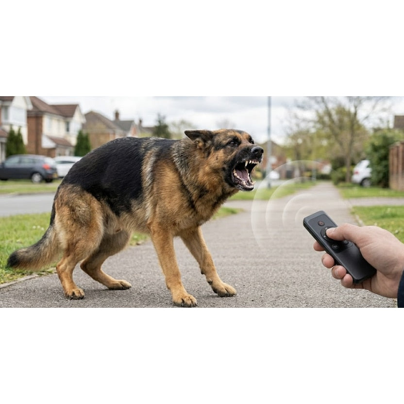 Dispozitiv portabil pentru alungat caini agresivi, 12 m