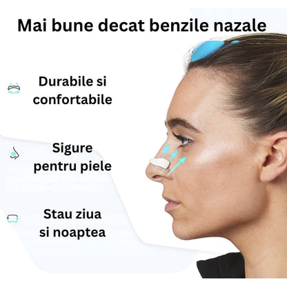 Clips nazal, Antisforait, Mareste Capacitatea Respiratorie, Ajuta cu Deviatia de Sept, 15 benzi magnetice, rezistent la apa, Marimi Diferite pentru Orice Tip de Nas, negru, brand NETERRA