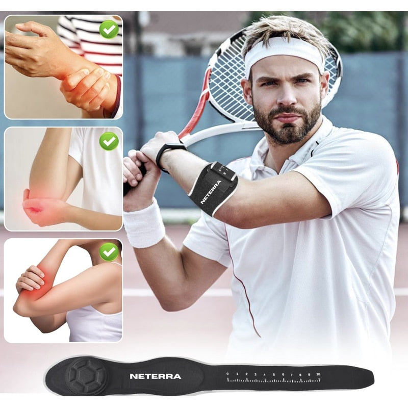 Suport tip Orteza pentru cot reglabila, accesoriu medical pentru ameliorarea durerilor cauzate de dureri la tenis, sala, efort fizic, marime universala, NETERRA, pentru epicondilita