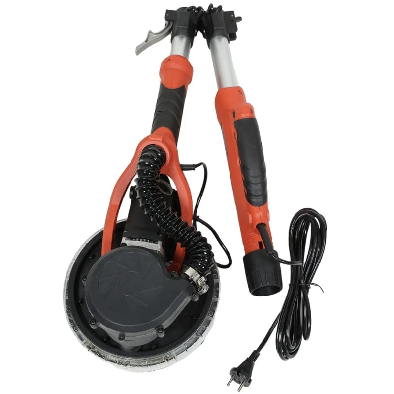 Slefuitor pentru pereti / masina de slefuit gips carton, Panzer, pliabil, 750 W, 1700 rpm, Dimensiuni hartie de slefuire Velcro 225 mm, cu iluminare LED, cu valiza si sac colector, 10 kg, 90 dB