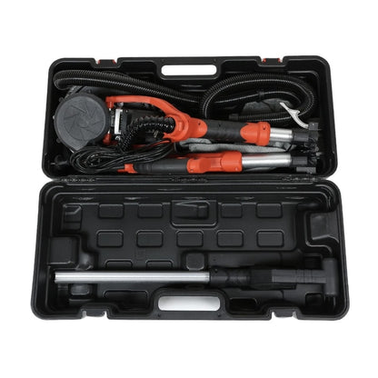 Slefuitor pentru pereti / masina de slefuit gips carton, Panzer, pliabil, 750 W, 1700 rpm, Dimensiuni hartie de slefuire Velcro 225 mm, cu iluminare LED, cu valiza si sac colector, 10 kg, 90 dB