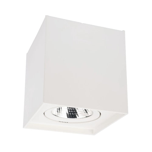 Spot LED aparent, 10 W, 1270 lm, lumina neutra, orientabil, alb mat, 220V, 11.1 cm inaltime, patrat
