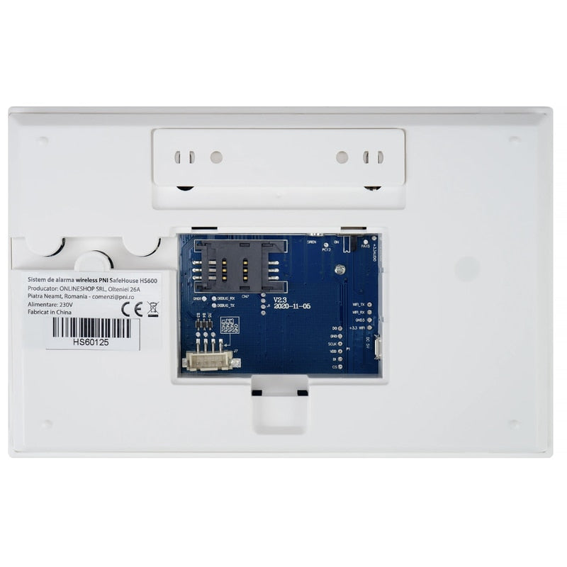Sistem alarma wireless PNI, control Tuya, actiune 100 metri, detectie de miscare, de la -26 la +60 grade, 230V, alb si negru, IP20